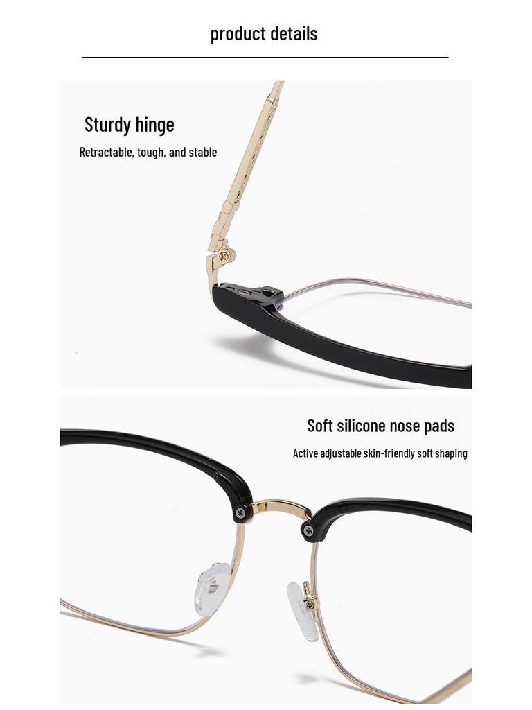 2025 Vintage TR90 Metal Anti-Blue Light Eyeglass Frames - Compatible with Prescription or Non-Prescription Lenses
