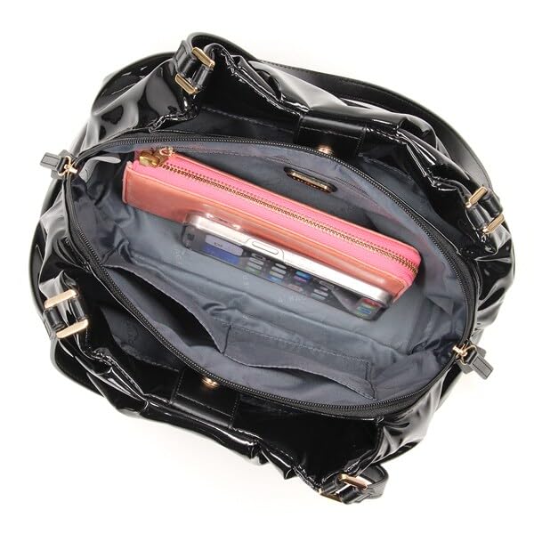 Labagagerie Soft Enamel Greige 2-Way Handbag, Medium, B009402, (26)