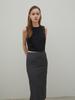 THE BOONDOCK SAINTS Oganza Silk Layered Midi Skirt Charcoal