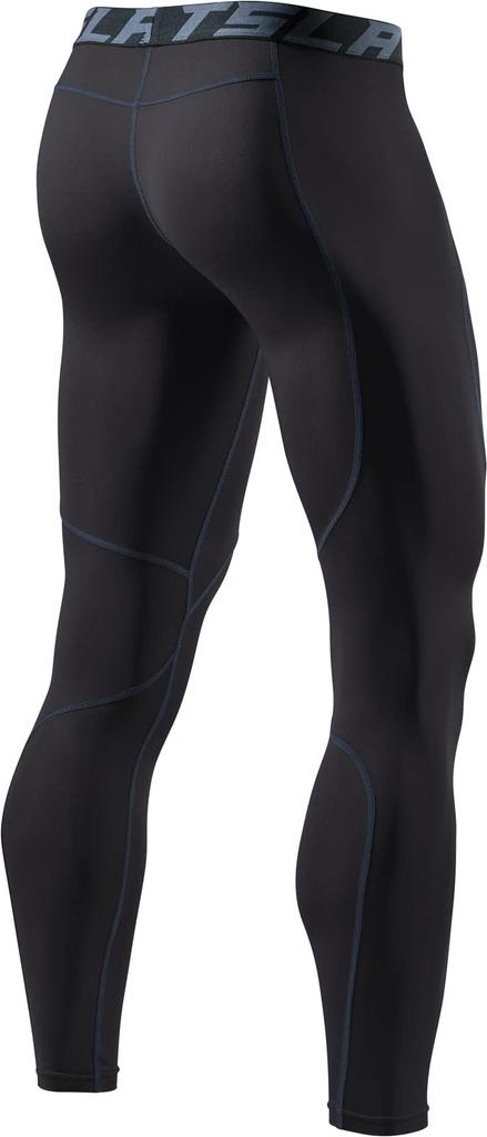 Tesla Men's Fleece-Lined Compression Tights [Stretchable, Warm, and Cold-Wearing] Sportswear, Running Leggings, Innerwear, Cold Weather Wear, Long Spa