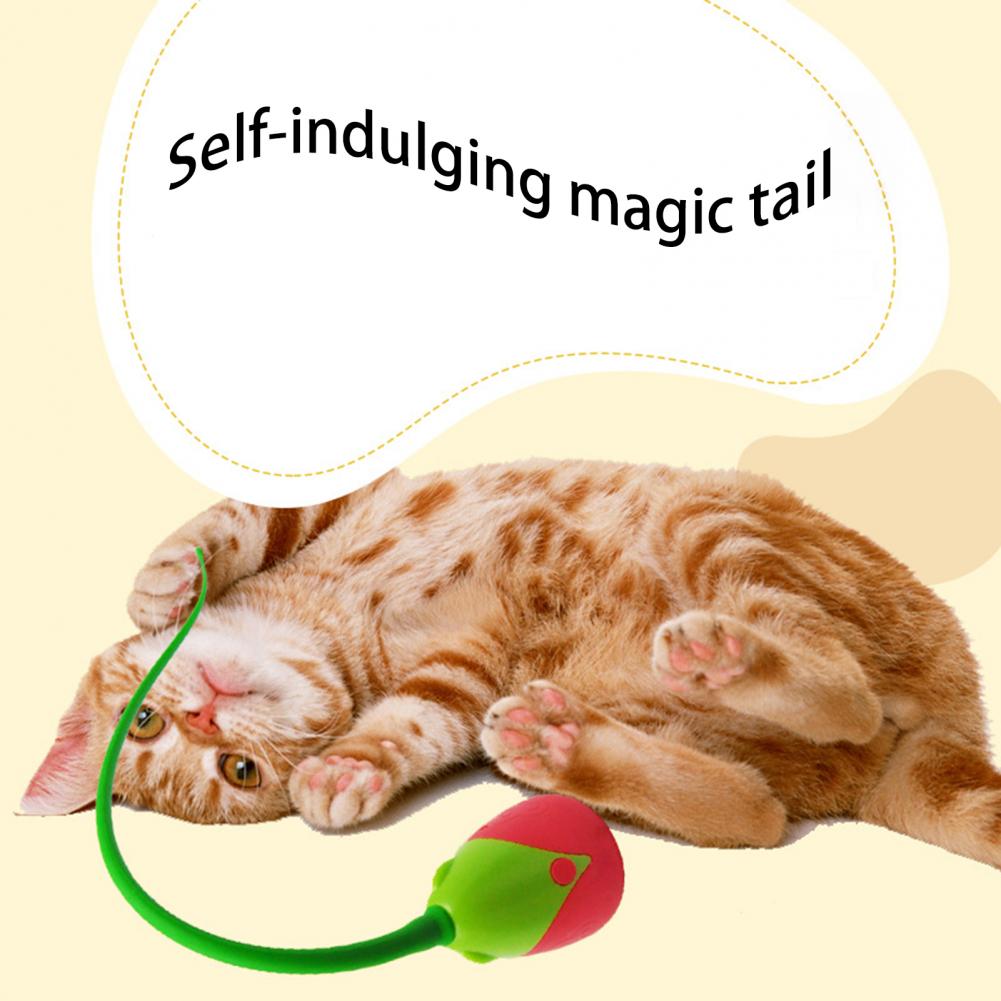 Intelligent Cat Teasers Cat Toy Rechargeable Cat Wand Toy for Indoor Cats Electronic Automatic Silicone Tail Teaser Toy