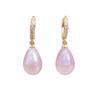 New Shiny Purple Drop Shape Imitation Pearls Dangle Earrings for Women Fashion Zircon Earring Jewelry Wedding Accessories