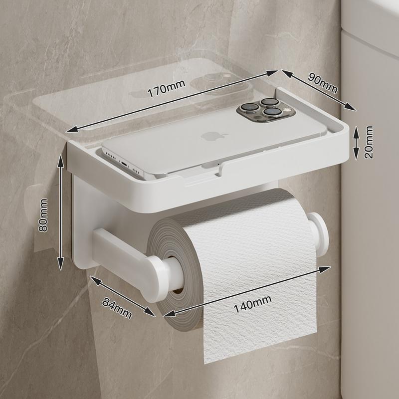 Toilet Paper Holder Wall-Mounted Aluminum Alloy Toilet Paper Holder Tissue Rack Bathroom Tissue Holder Bathroom Accessories