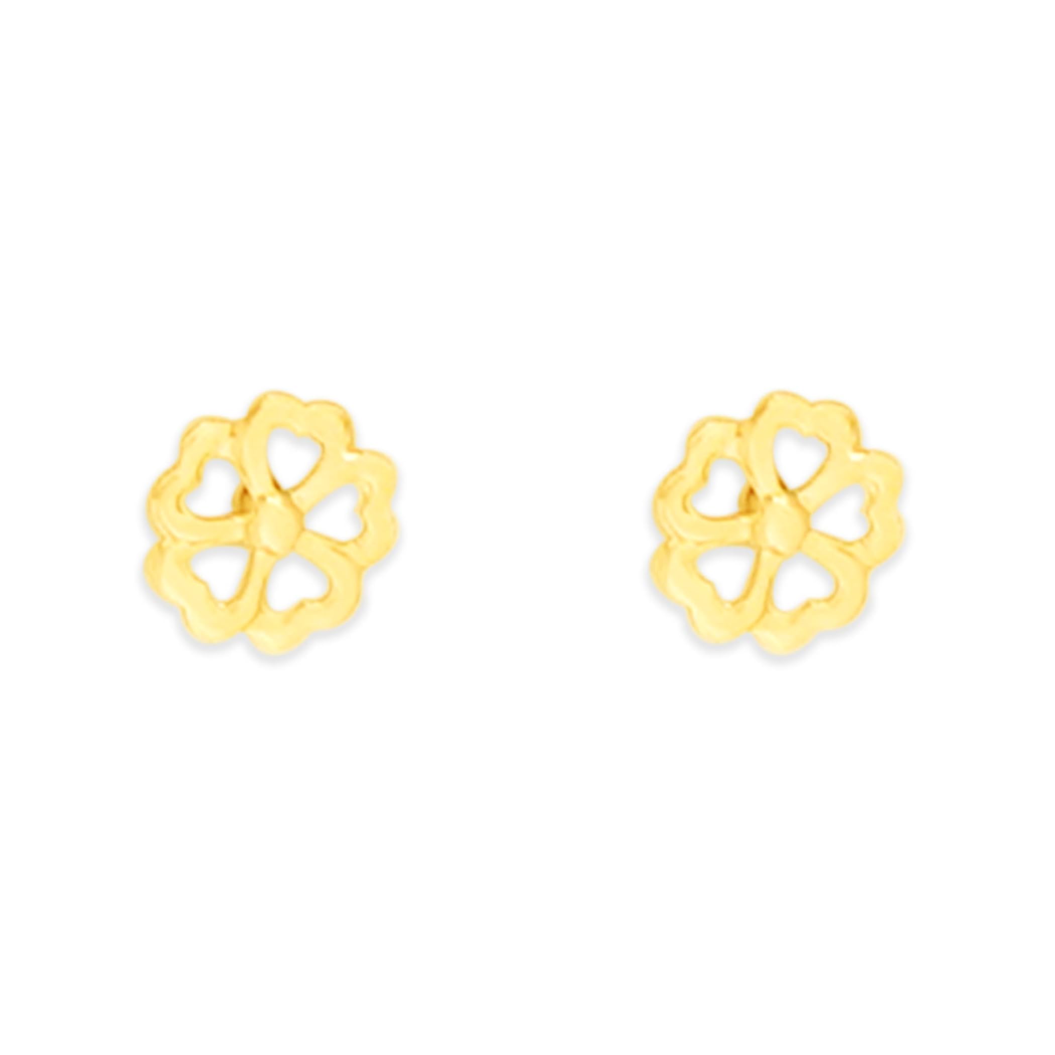 

ESTELLE [Official] Women s K10 Yellow Gold Flower Motif Earrings 0202-3410-0019-0000