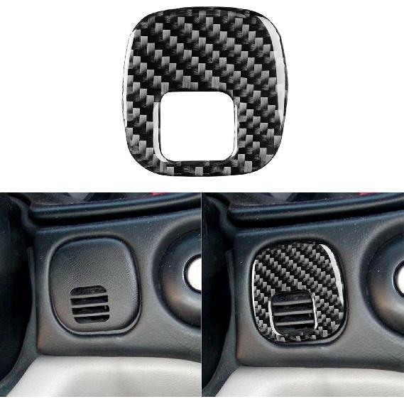 Real Carbon Fiber Decal Compatible with Chevrolet Corvette C5 1998 1999 2000 2001 2002 2003 2004 Car Co-Pilot Side Dash A/C Air Vent Sticker Kit Trim Air Temp Sensor Grille Ve