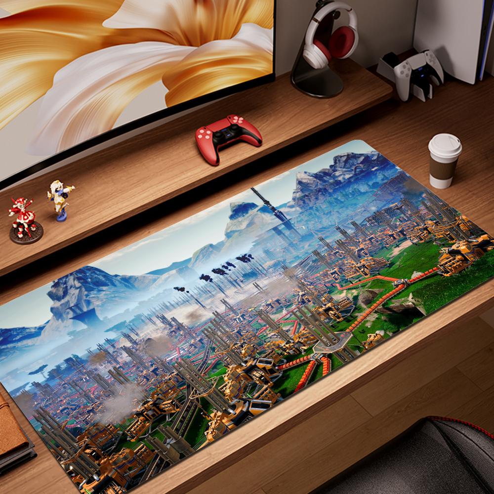 HYBXAXC Satisfactory Mouse Pad Cartoon Lockedge Large Gaming Pad Computer Gamer Keyboard Mouse Mat Desk Mousepad for PC Desk Pad