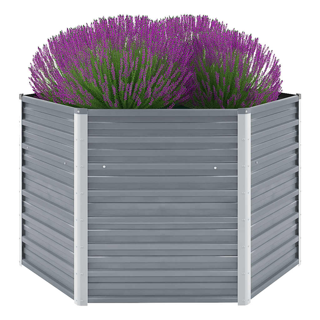 Vidaxl Erhöhtes Pflanzbeet aus verzinktem Stahl, 129x129x77 cm, Grau