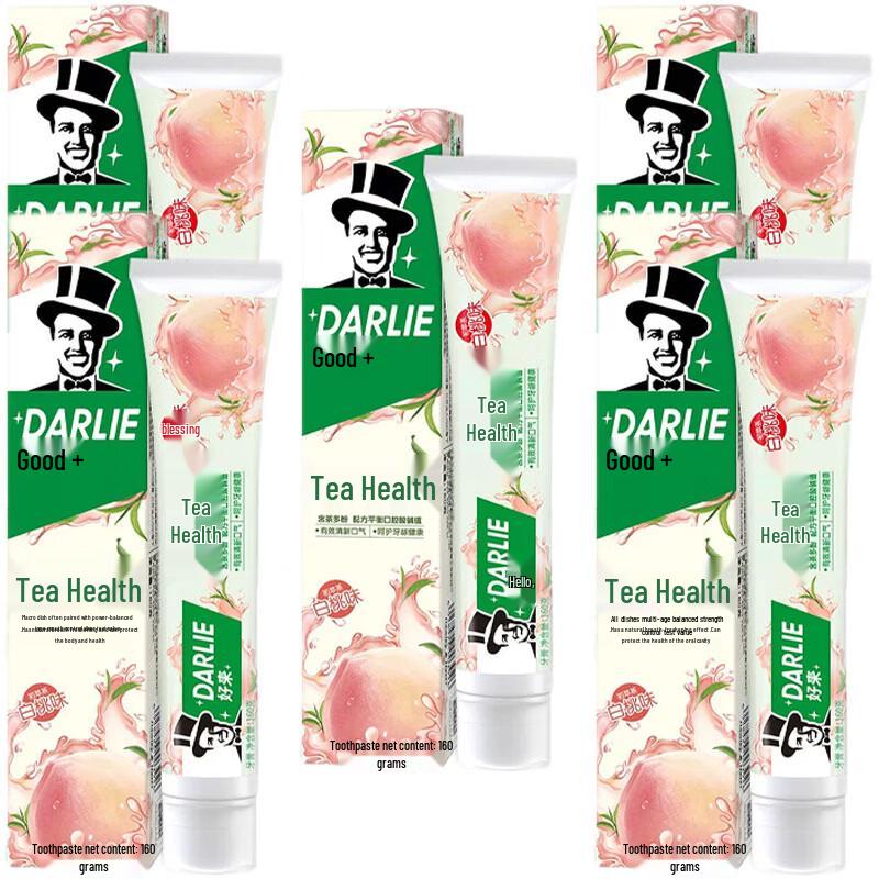HAOLAI (Darlie) Cha Beijian First Extract Tea Peach Toothpaste 5x160g Pack