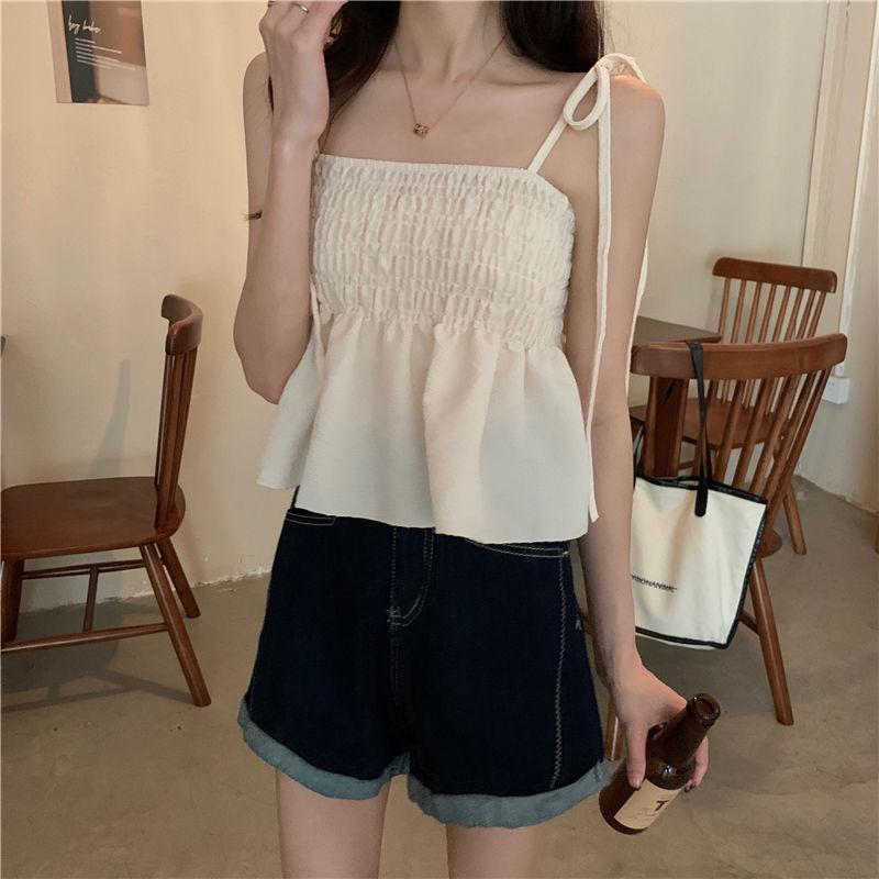 

Женский летний топ без рукавов Niche Design на подтяжках: Свежий, стильный и бросающий вызов возрасту One Size абрикосовый