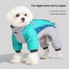Reflective Waterproof Dog Coat: Warm Fleece-Lined, Windproof, Color Block Four-Leg Design for Autumn/Winter