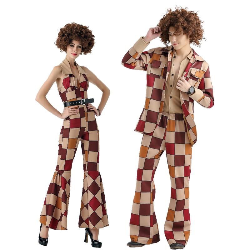 70s Retro Disco Costume Halloween Couples Party Stage Performance