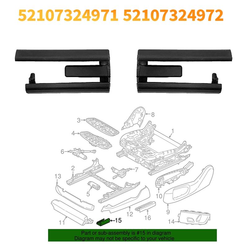Front Seat Rail Trim 52107324971 52107324972 For BMW X5 M X6 F15 F16 F85 F86 2013-2018 1Pair Seat Guide Rail Plate