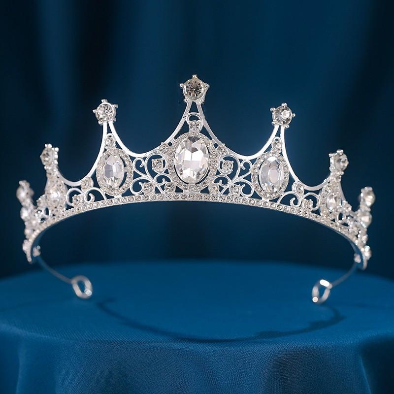 Bridal Crown Headgear Luxury Atmospheric Wedding Dress 18th Birthday Ceremony Children's Crystal Crown