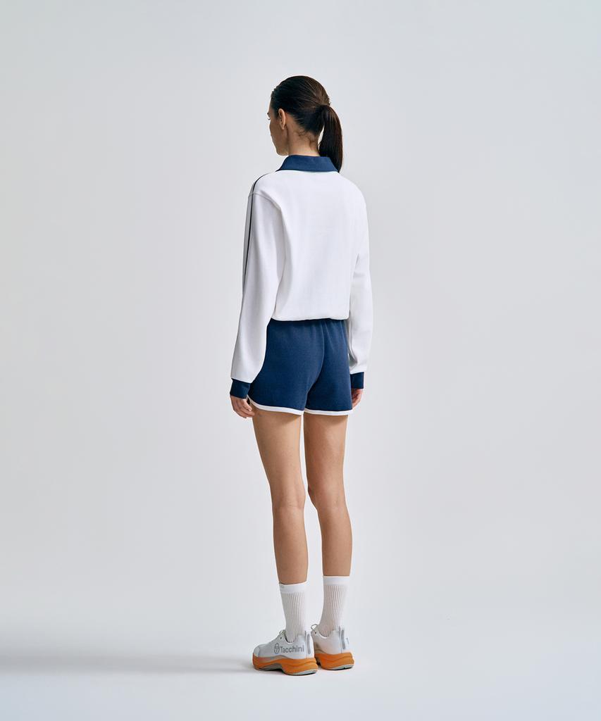 SERGIO TACCHINI W Double Knit V-Neck Long Sleeve Polo