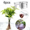 6 Pieces Aquarium Plant Holder Hanging Clear Sturdy On Top of Tank Decor Aquatic Plants Cup