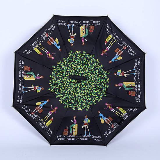 

JPZYLFKZL Зонт для гольфа с длинным стержнем, двухслойный, ветрозащитный, с обратным С-образным крючком, свободный стиль, креативный, с обратной стороны