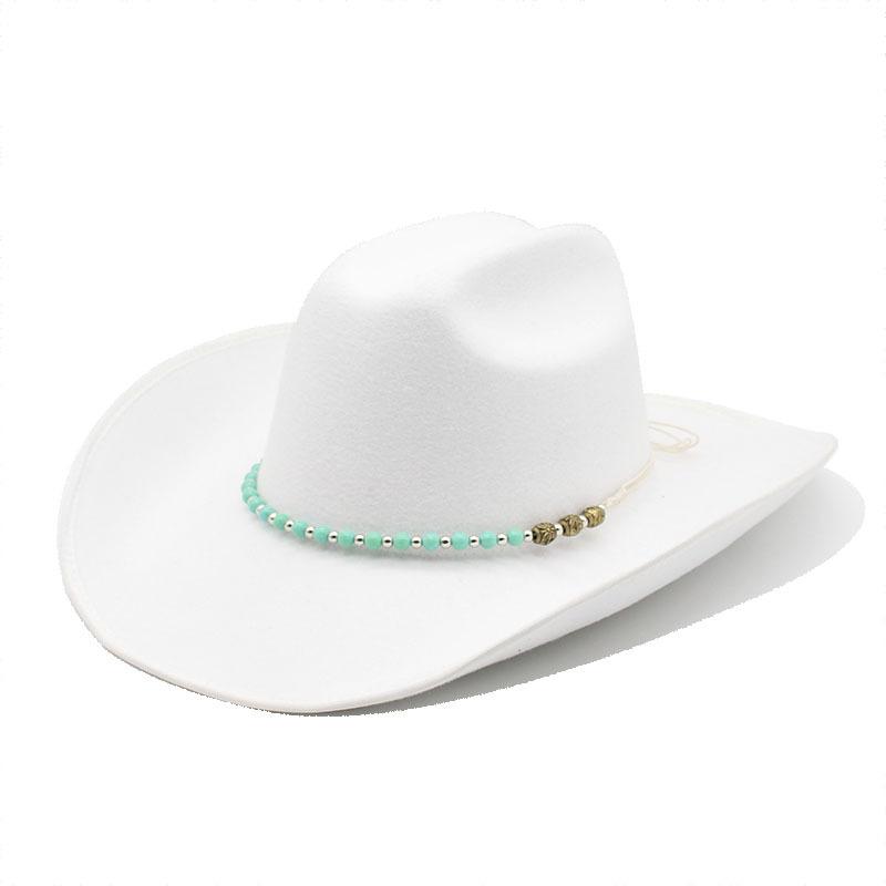 Simple Big-Brimmed Woolen Hat Western Cowboy Top Hat Men'S And Women'S Couple Hats Ethnic Felt Hats