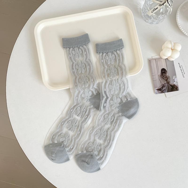 Twist Socks Women S Cream Wind Solid Color Medium Tube Stacking Socks Spring And Summer Japanese College Wind Cotton Socks Women S Socks One size fits all