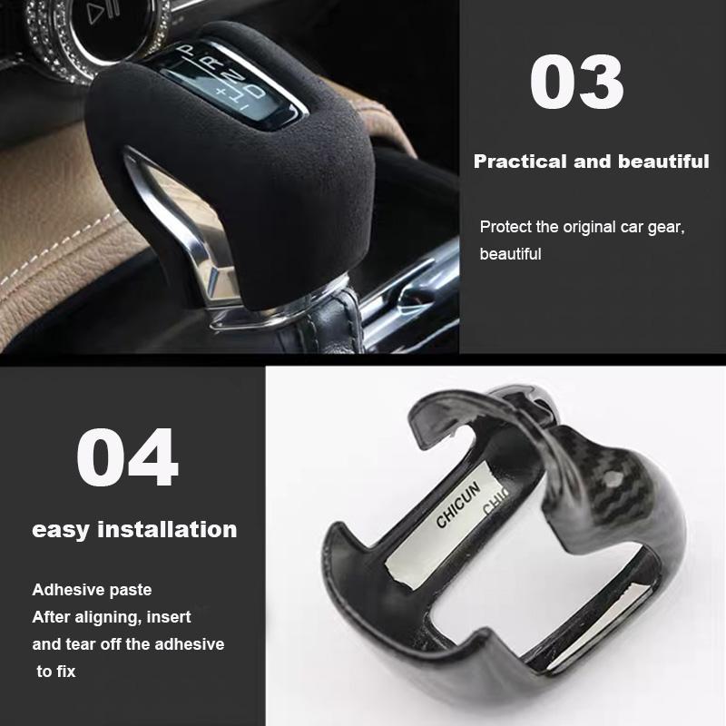 For 18-21 Volvo Xc60 Xc90 S90 V90 S60 V60 Central Control Gear Head Decorative Cover Carbon Fiber Pattern Gear Grip