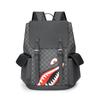 Neue koreanische Version Business-Rucksack Leder Große Kapazität Herren und Damen Trend karierter Rucksack Reisetasche Studenten-Computertasche