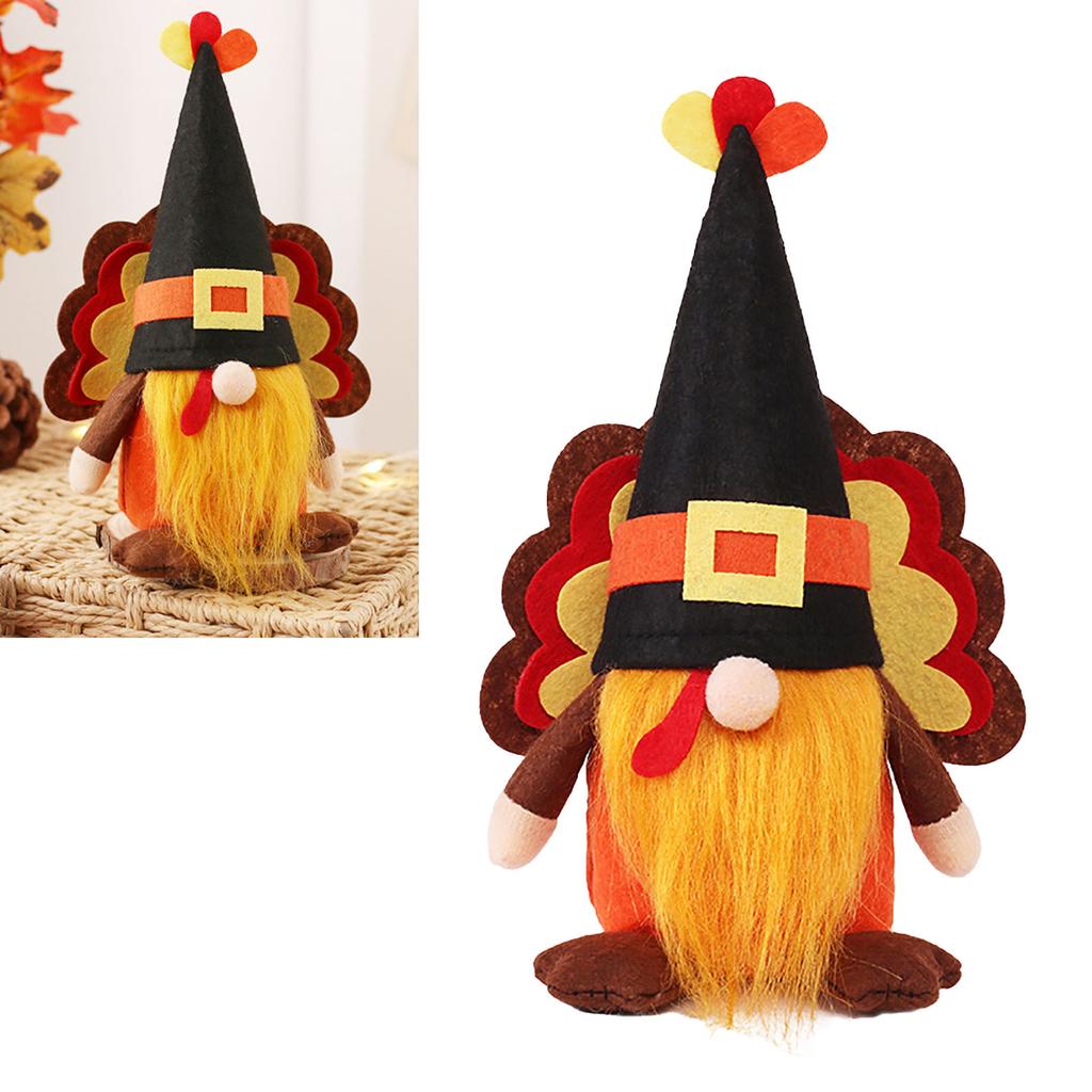 Tomtedocka Dekor Söt Handgjord Ansiktslös Tomte Prydnad för Halloween Thanksgiving Fest A