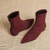 2026 Nuovi Stivaletti da Donna a Punta in Camoscio Scarpe Chunky Designer Moda Inverno Stivali da Donna Scarpe Chelsea Donna Botas