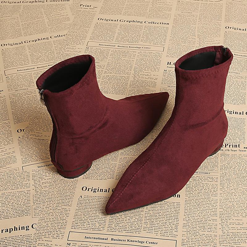 2026 Nuovi Stivaletti da Donna a Punta in Camoscio Scarpe Chunky Designer Moda Inverno Stivali da Donna Scarpe Chelsea Donna Botas