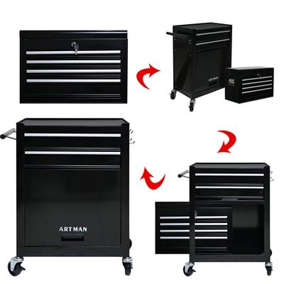 6-Drawer Tool Cabinet, High-Capacity Rolling Tool Cabinet with Wheels and Drawers – Black