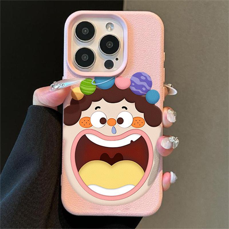 Big Face Girl für Apple 16promax/15 Handyhülle 14plus Litschi-Muster 13p Weiche Hülle 12 Sturzsicher 1