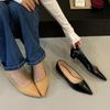 2025 New Low-heeled Single Shoes Women's Flat-soled Shallow Mouth Versatile Pointed One-pedal Grandma Shoes