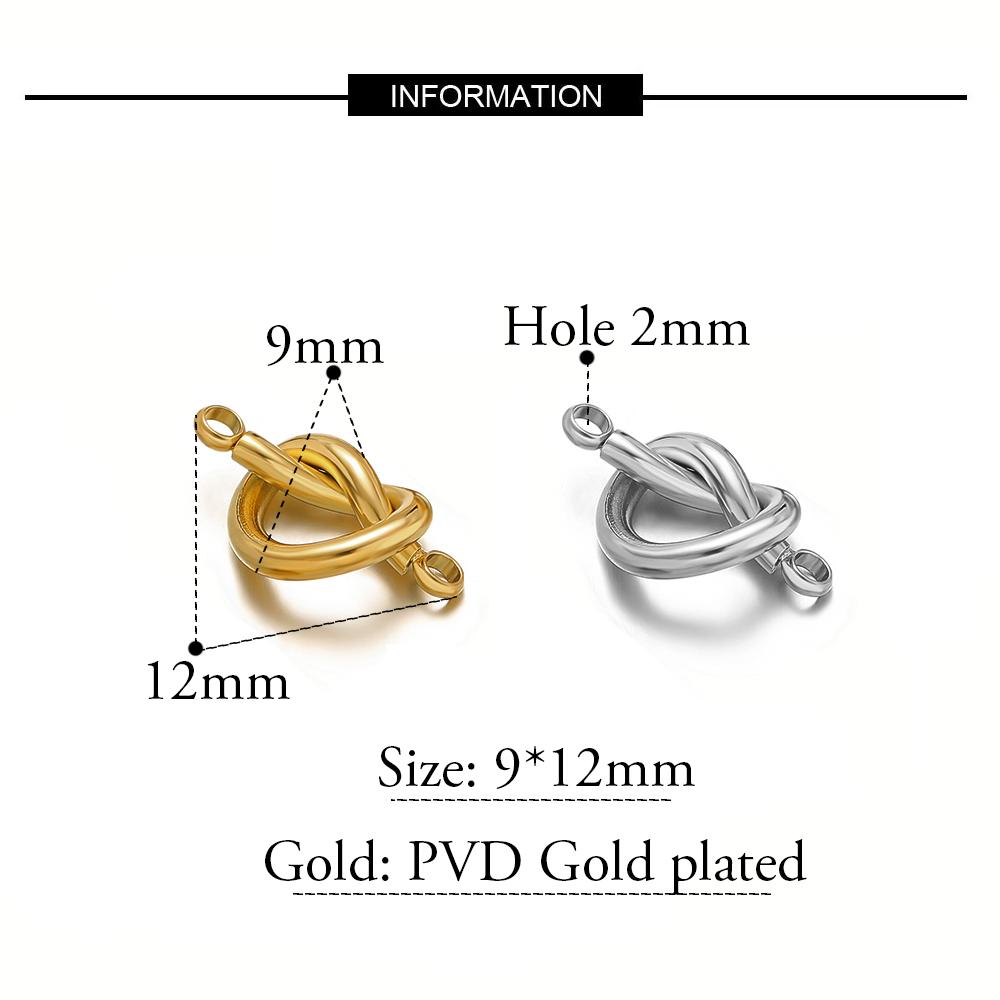 5pcs Stainless Steel Knot Heart Connector Charms for DIY Jewelry Making Bracelets Accessories Necklace Findings Earrings Making