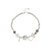 Niche Button French Cold Wind Neck Chain Retro Bow Rose Collarbone Chain Femininity Heavy Industry Item Decoration