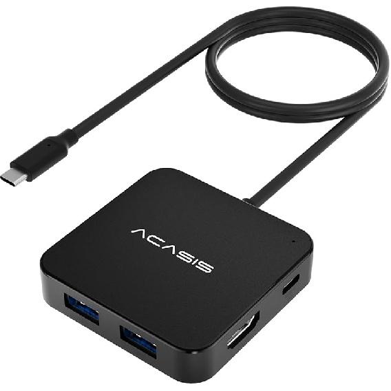 USB C Docking Station Dual HDMI Monitor 4K, ACASIS Dual HDMI Docking Station with 100W PD Charging, 5Gbps USB C and USB A Data Ports, USB C HDMI Hub 2ft