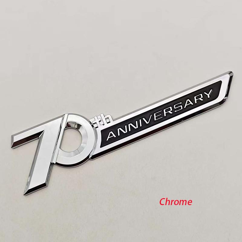 3D ABS Chrome Car Styling 70th ANNIVERSARY Emblem Sticker For Toyota Land Cruiser 300 FJ200 LC300 Prado LC120 LC150 Accessories