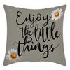 New Green Plant Letter Print Daisy Chrysanthemum Print Pillow Home Sofa Cushion Cover