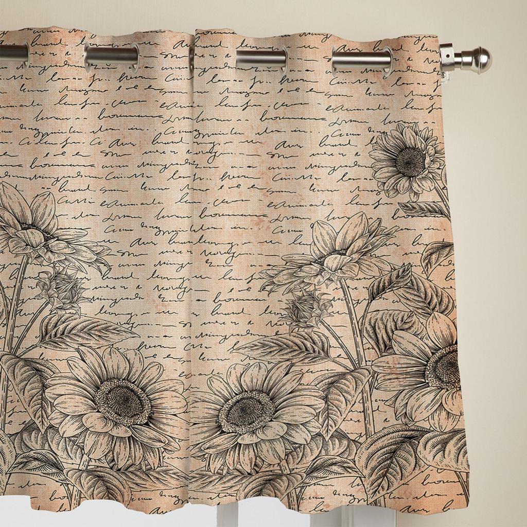 Floral Daisy Retro Minimalist Modern Window Curtains for Living Room Bedroom Curtain Kitchen Treatment Blinds Drapes