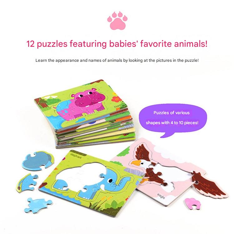 Baby Carry Puzzle 4-Set (Sea Animals · Animals · Dinosaurs · Vehicles) – KC Certified, Made In Korea ( 5 Options)