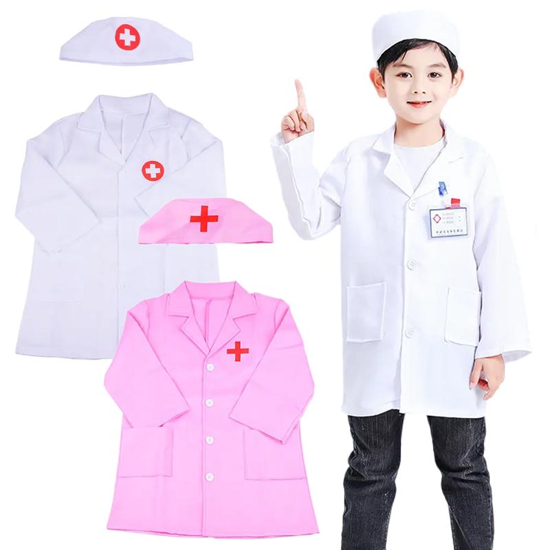 Children Simulated Doctor / Nurse Clothing Uniforms Pretend Play Kids Household Game Toys Cosplay Clothes for Boys Girls TMZ