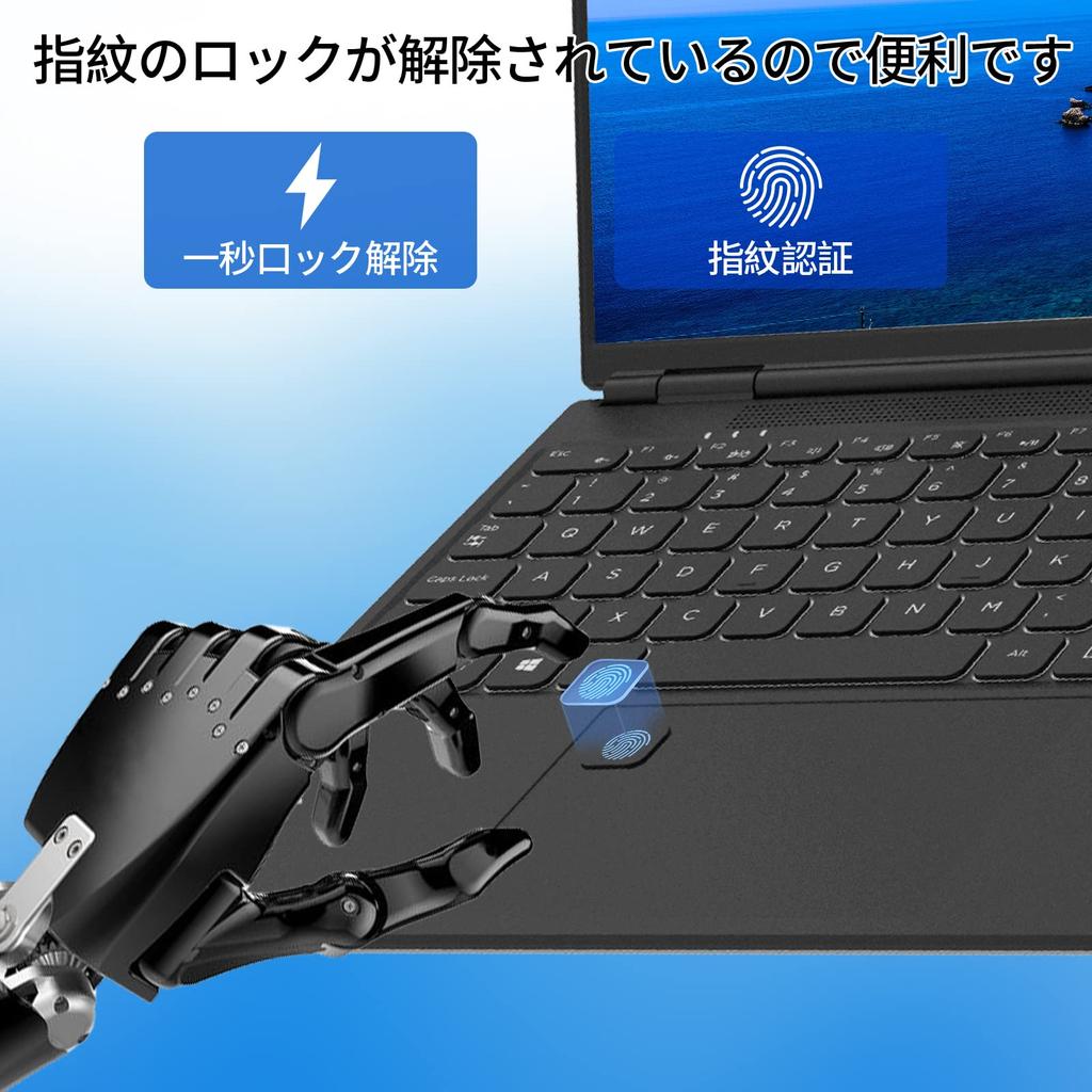 BINTEC Large Screen Laptop Windows 11 Office No Setup Required Numeric Keypad Backlit Keyboard Thin and Lightweight Fingerprint Authentication Large