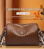 2025 Women's All-Season Soft Leather Cylinder Bag with Stone Pattern, Wide Shoulder Strap & Crossbody Functionality