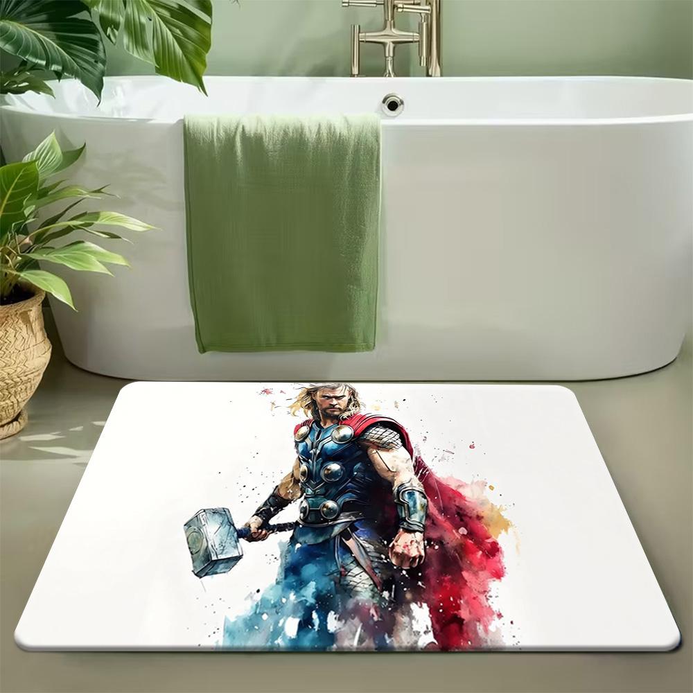 1pc, Floor Mat, Superhero & Classic  Hero Themed Doormat, Multiple Sizes, Suitable for Living Room, Bathroom, Kitchen, Hotel, 40cm x 60cm