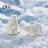 Winter Themed Micro Ornaments Polar Bear Resin Mini Figurines, Mother Baby Miniature for Figurines Succulents Pots Fish Tanks, Waterproof Home