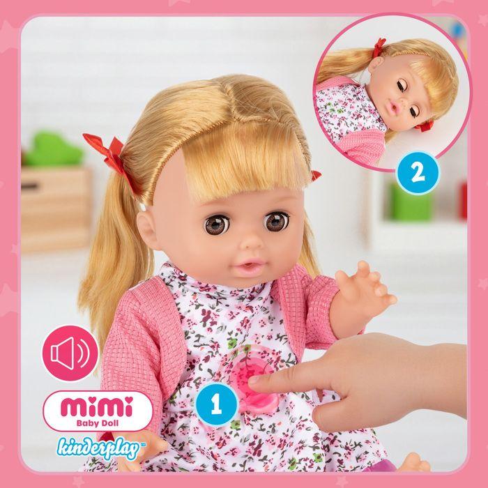 Poupée bébé MiMi KP2010 Kinderplay avec set de coiffure, sons et yeux dormeurs (30 cm)