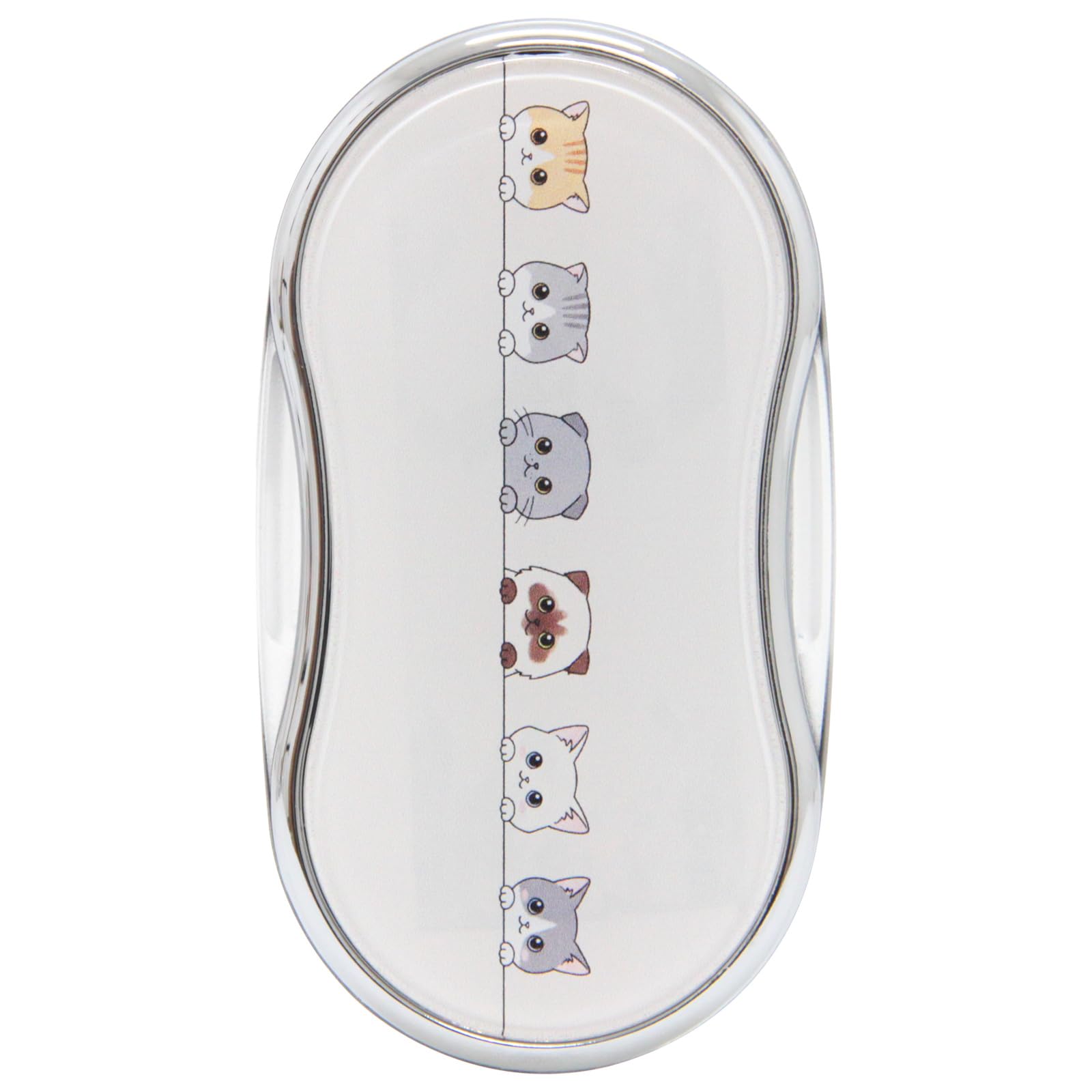 

Portable Swing Magnifier with LED Light, 3.5x, 35mm, CLE-35, featuring the Hyokkori Cats design. Stylish, handheld magnifying glass, pocket