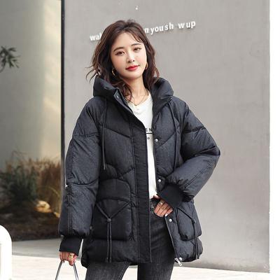 Winter Down Cotton Jacket Warm Casual Korean Style Loose Basic Women Hooded Parka Fashion Oversize Coat