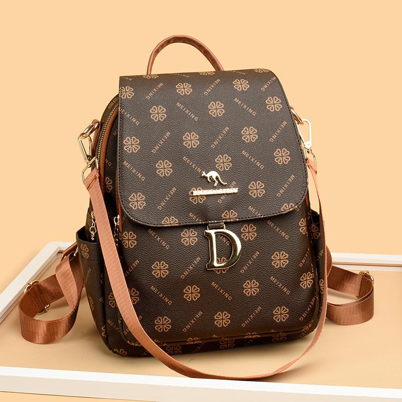 Retro Print Backpack Women's Multi-Functional Travel Small Backpack Commuter Backpack