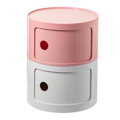 Comodino Stile Nordico Abbinamento Colori Grande Capacità Rotondo Mobile Contenitore da Comodino per Camera da Letto