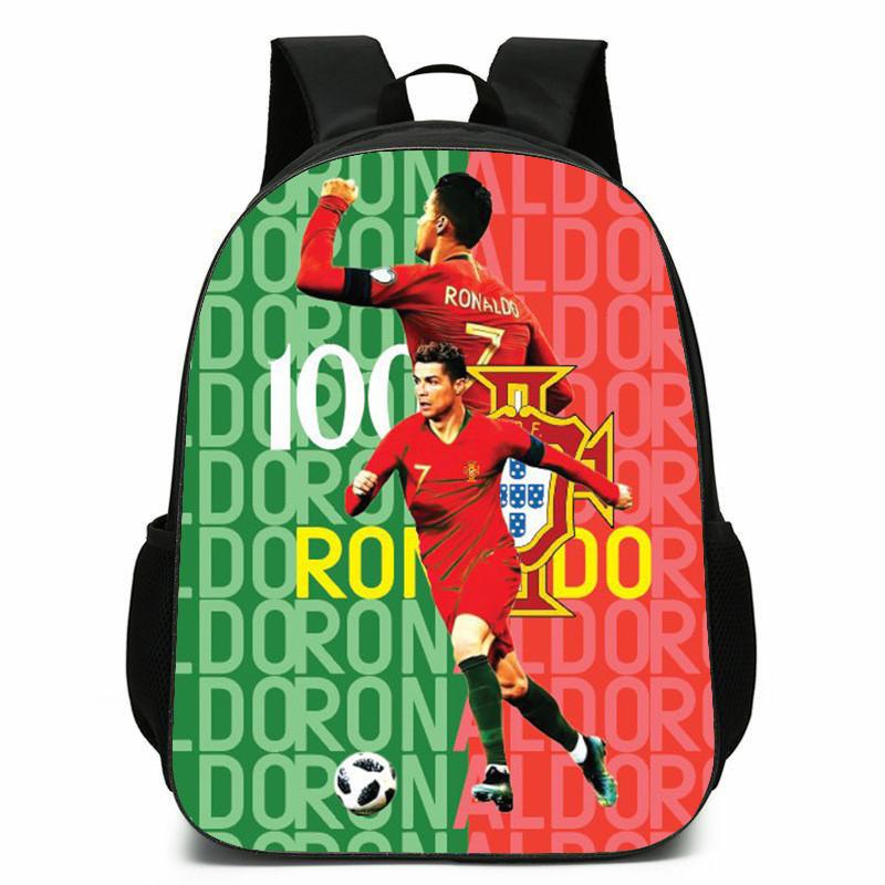 Football Messi Anime Cartoon Character Student Backpack For Kids Schooling