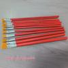 Red Handle Nylon Bristle Flat Oil Paint Brush for Gouache, Watercolor & Acrylic