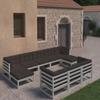Day and Night - Day and Night 10-piece Garden Furniture Set with Gray Pine Wood Cushions